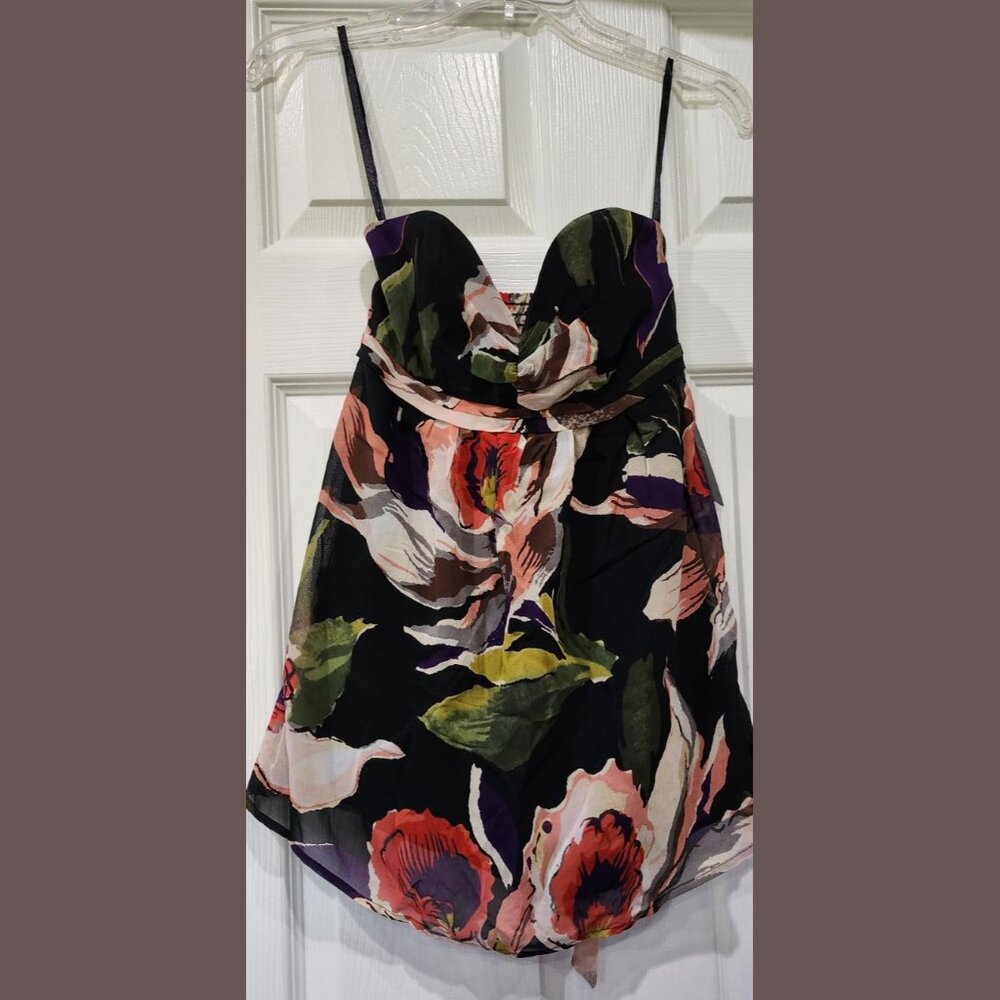 $145 NWT TED BAKER LONDON ORCHID FLORAL PRINT TOP SIZE: 0 TB / 2 US